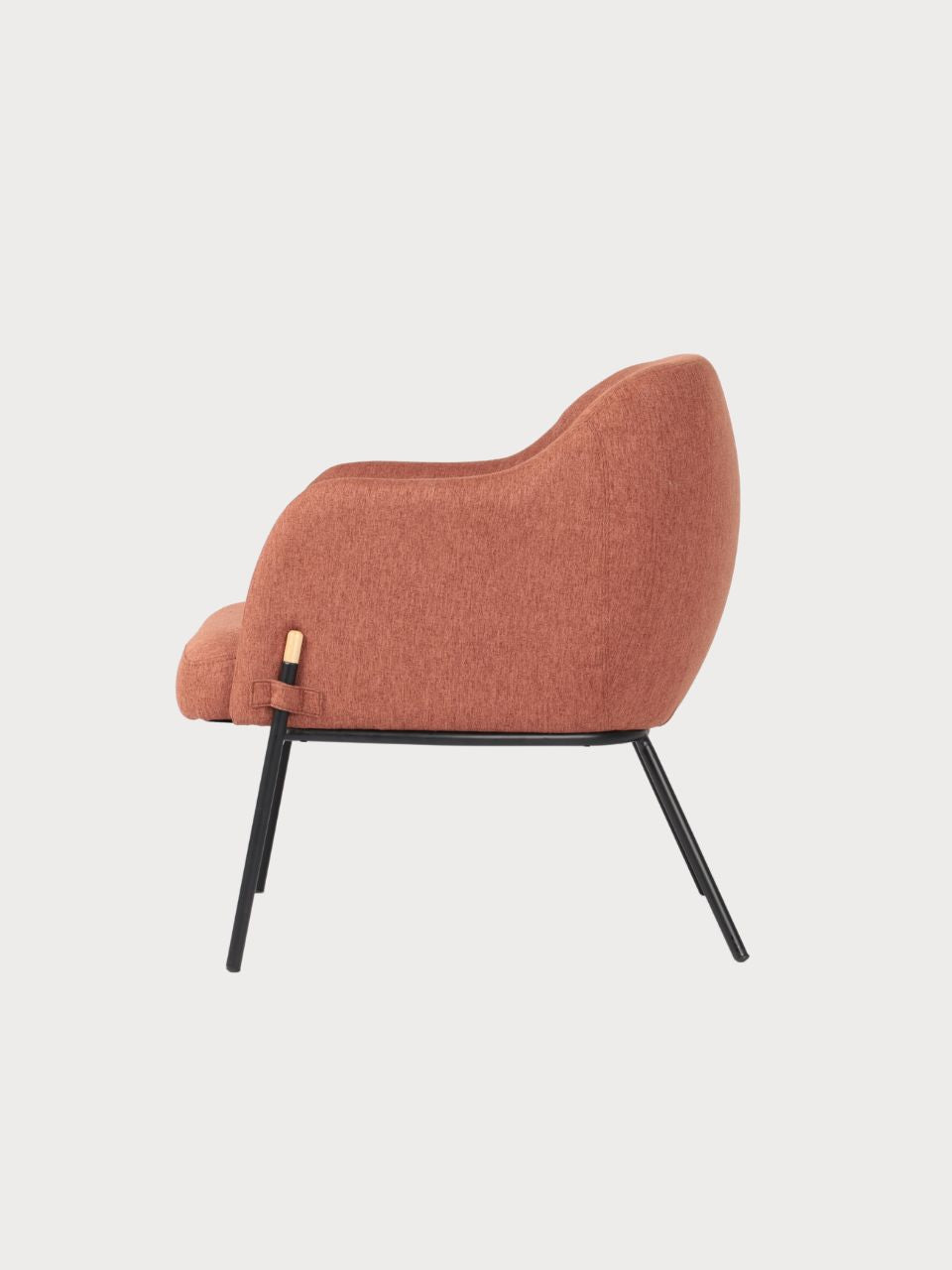 Sillón de diseño con tejido de tela terracota